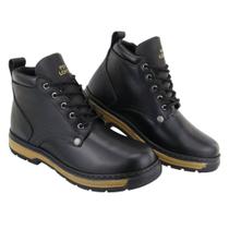 Bota Masculina Adventure Coturno 100% Couro Legitimo Blaqueada Solado antiderrapante Moderna Psylok