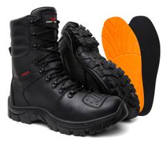 Bota Masculina Adventure Em Couro Coturno Trilha Reforçada