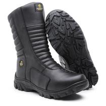 Bota Masculina Adventure Militar Dakkar Couro Legítimo Preto