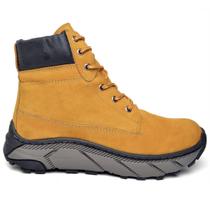 Bota Masculina Adventure Militar Robust Couro Legitimo Amarela