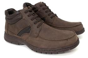 Bota Masculina Anatomic Gel Couro com Cadarço Elástico