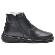 Bota Masculina Anti Stress Ortopédica para Diabéticos em Couro Bota Masculina Anti Stress Ortopédica para Diabéticos em Couro