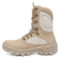 Bota Masculina Bege Coturno Cano Médio Militar Resistente Básica