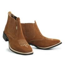 Bota Masculina Botina Couro Legítimo Bovino Solado Anti Derrapante F1000