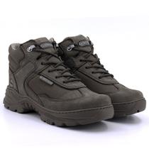 Bota Masculina Cano Curto Baixo Tática Couro Evoque