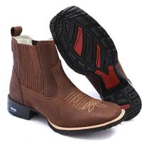 Bota Masculina Cano Curto Botina Country Em Couro Bordada Bota Masculina Cano Curto Botina Country Em Couro Bordada