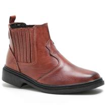 Bota Masculina Cano Curto Country Couro Confortavel Elástico Café Bota Masculina Cano Curto Country Couro Confortavel Elástico Café
