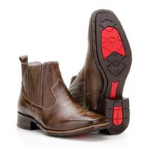 Bota Masculina Cano Curto Couro Country Capelli Boots Café 39