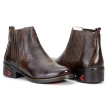 Bota Masculina Cano Curto Couro Country Confort Calce Fácil Bota Masculina Cano Curto Couro Country Confort Calce Fácil