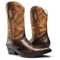 Bota Masculina Cano Longo Texana Couro Country Capelli Boots Café 37