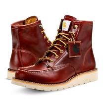 Bota masculina Carhartt, 6 polegadas, bico, cunha, vermelha, marrom, impermeável, 9W Bota masculina Carhartt, 6 polegadas, bico, cunha, vermelha, marrom, impermeável, 9W