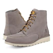 Bota masculina Carhartt com 6 dedos e cunha em couro nobuck cinza