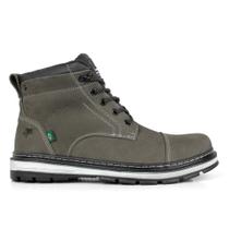 Bota Masculina Casual Adventure em Couro Nobuck Cinza