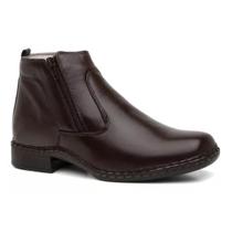 Bota Masculina Casual Anti-stress Ortopédica Ziper Em Couro Bota Masculina Casual Anti-stress Ortopédica Ziper Em Couro