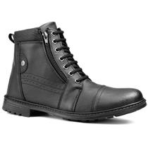 Bota Masculina Casual Cano Curto Cadarço Conforto Café