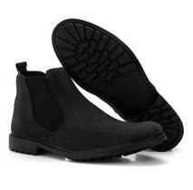Bota masculina casual chelsea cano médio solado borracha