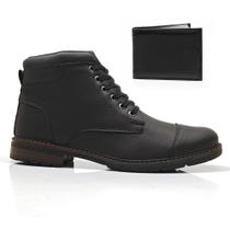 Bota Masculina Casual Com Carteira Coturno Cano Baixo Confortável Macio Leve
