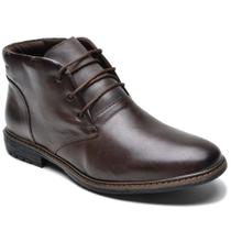 Bota masculina casual com zíper lateral marrom