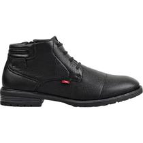 Bota Masculina Casual Couro Bagda Elástico Zíper 9621-665A Ferracini Preto