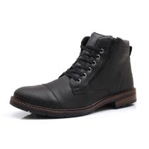 Bota Masculina Casual Hencco Coturno Cano Baixo Confortavel Com Ziper