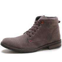 Bota Masculina Casual Hencco Coturno Cano Médio Camurça Confortável Macio