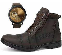 Bota Masculina Casual Zíper Lateral Com Relogio Bota Masculina Casual Zíper Lateral Com Relogio