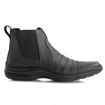 Bota Masculina Chelsea Botina Casual Couro Solado Borracha Resistente Confortável