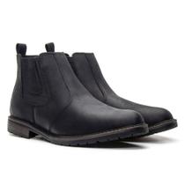 Bota Masculina Chelsea Casual Couro Crazy Horse Macio Preto 3001 - Foot Store