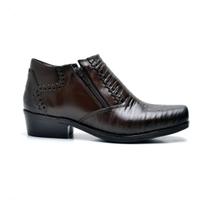 Bota Masculina Com Bico Quadrado Em Couro Social