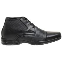 Bota Masculina Conforto Couro Casual Cadarço Preta Bota Masculina Conforto Couro Casual Cadarço Preta