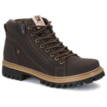 Bota masculina coturno casual ferraroni sola tratorada costurada conforto