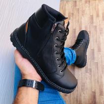 Bota Masculina Coturno Confortável Resistente Lançamento com zíper - Calce fácil - solado costurado