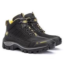 Bota Masculina Coturno Couro Adventure Confortável Resistente NL260