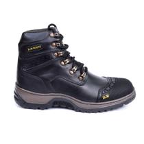 Bota Masculina Coturno em couro Militar Motociclista Adventure com Palmilha em Gel