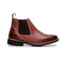 Bota Masculina Coturno Em Couro Pinhao Botina Fazenda Rodeio