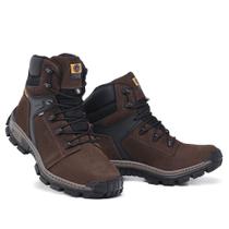 Bota Masculina Coturno Masculino de Couro Edge Segurança CA Cor Coffee - Master Boots