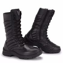 Bota Masculina Coturno Militar Cano Médio em Couro Acero