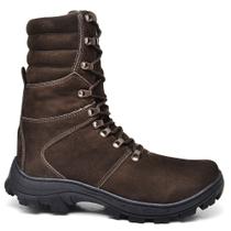 Bota Masculina Coturno Militar Couro Cano Curto Médio Confortável Deserto Tática Adventure Casual Trabalhar Motoqueiro Motociclista Feminina - Shopp Outlet