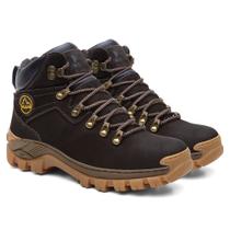 Bota Masculina Coturno N6 de Couro Linha Premium Cor Café