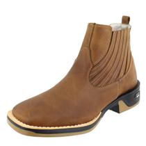 Bota Masculina Country Bico Quadrado Sola Jump Chelsea Moda RR BOTAS