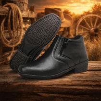 Bota Masculina Country Cano Curto Em material sintético Com Zíper Lateral Bota Masculina Country Cano Curto Em material sintético Com Zíper Lateral
