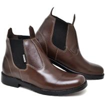 Bota Masculina Couro Botina Masculina Chelsea Confortável