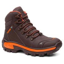 Bota Masculina Couro Bovino Premium Coturno masculino Adventure Solado Tratorado CATPRO Cano Medio Reforçada Trilhas Trabalho Outdoor Trekking