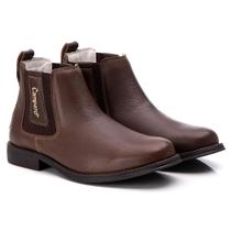 Bota Masculina Couro Cano Curto Lisa Elástico Confortável Bota Masculina Couro Cano Curto Lisa Elástico Confortável