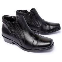 Bota Masculina Couro Country Linha Conforto Premium Cor Preto