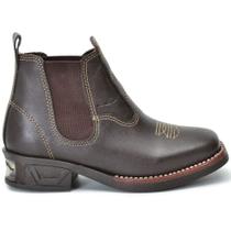 Bota Masculina Couro Legítimo Botina cor Café 015