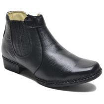 Bota Masculina Couro Legítimo Botina cor Florter Preto