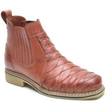 Bota Masculina Couro Legítimo Botina cor Pinhao Bota Masculina Couro Legítimo Botina cor Pinhao