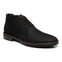 Bota Masculina Couro Nobuck Cano Baixo Casual 667