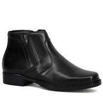 Bota Masculina Couro Palmilha Gel Zíper Casual Conforto - Escrete